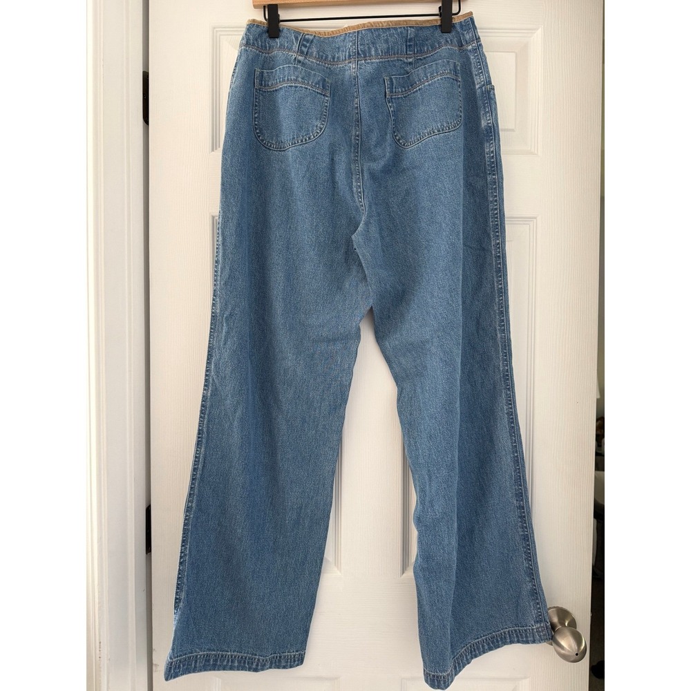 VTG 90s J.Jill Wide Leg Relaxed Fit Trouser Denim Pants Lagenlook